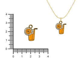 Dije Esmaltado Campari Dorado